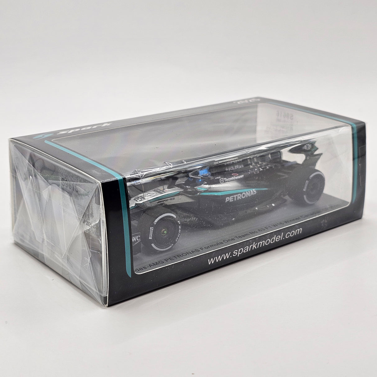 Spark Mercedes W16 #63 George Russell Canadian F1 GP 2025 Winner (With Pitboard) 1/43 Scale S9616
