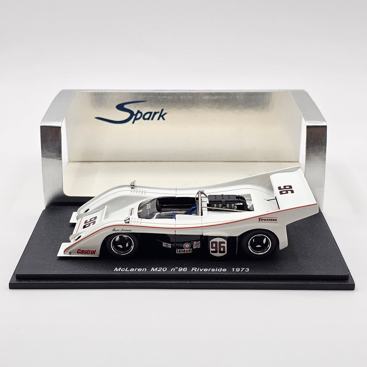 Spark McLaren M20 #96 Slater Racing Mario Andretti Riverside 1973 1/43 Scale