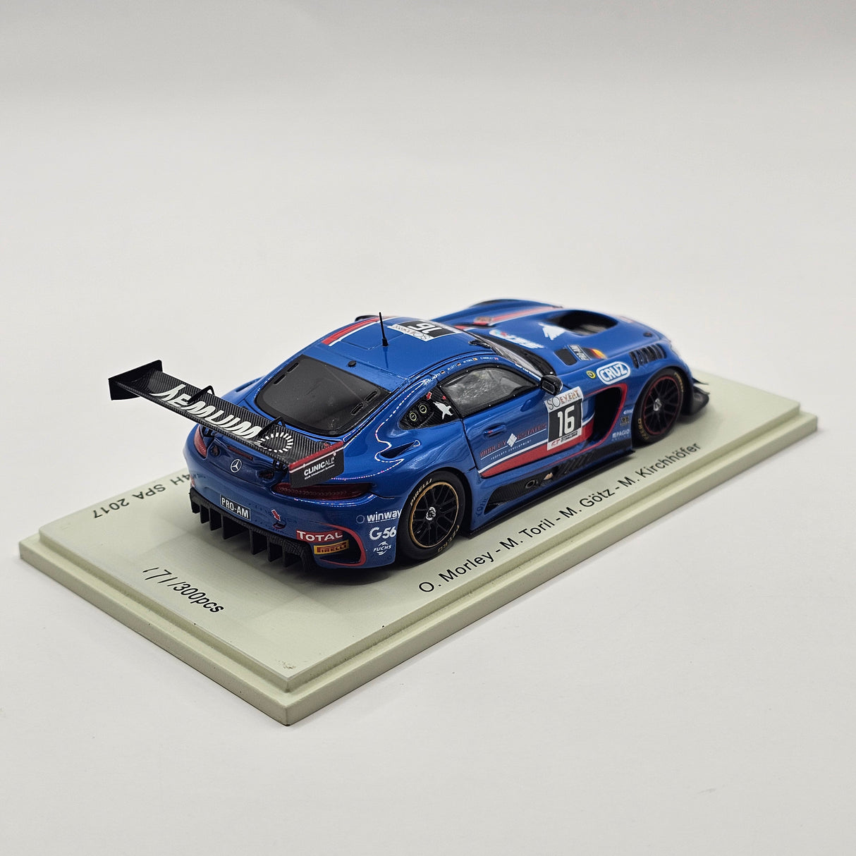 Spark Mercedes-AMG GT3 #16 Black Falcon 24Hrs Spa 2017 PRO-AM Cup Winner 1/43 Scale