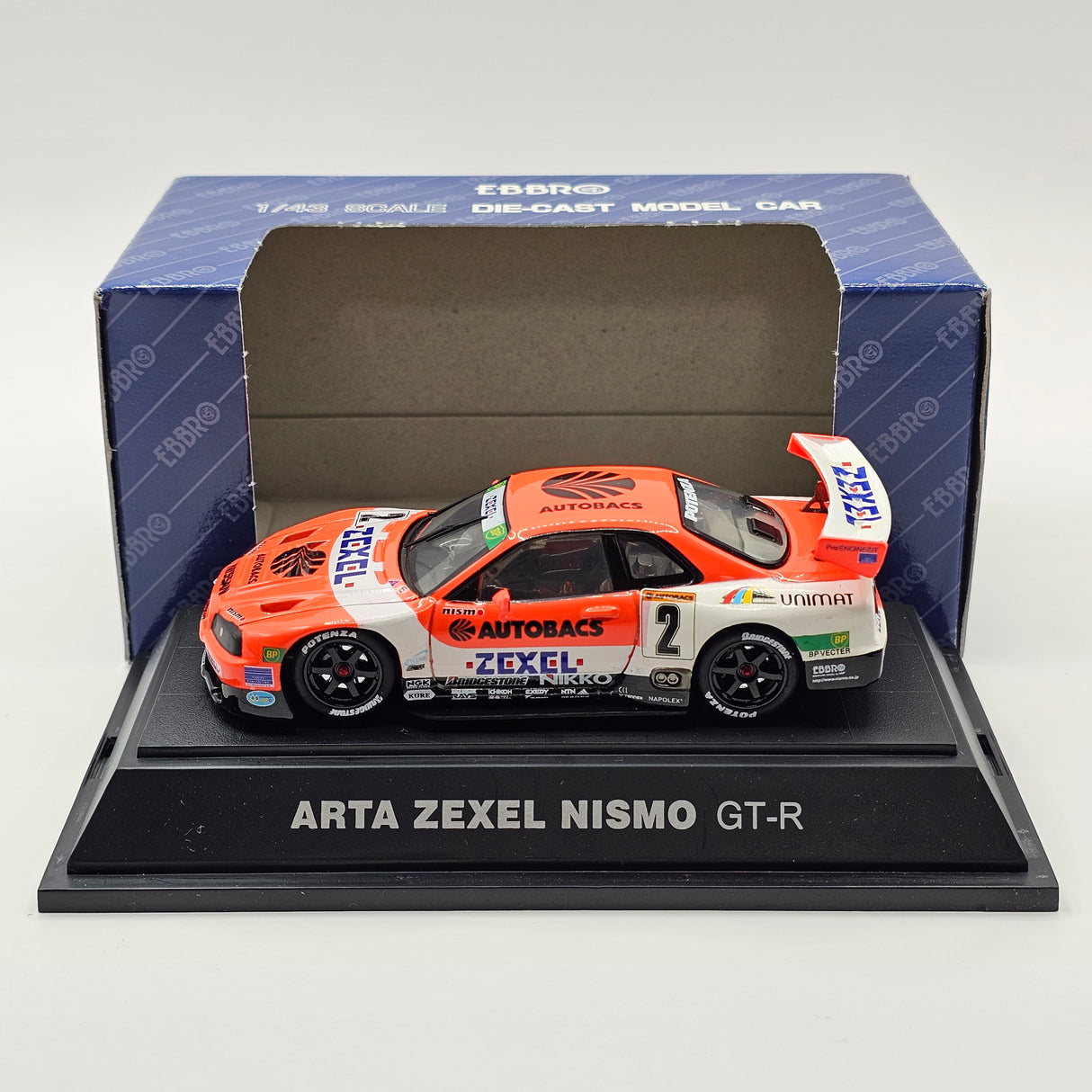 EBBRO Nissan Skyline R34 GT-R #2 Arta Zexel JGTC GT500 1999 1/43 Scale
