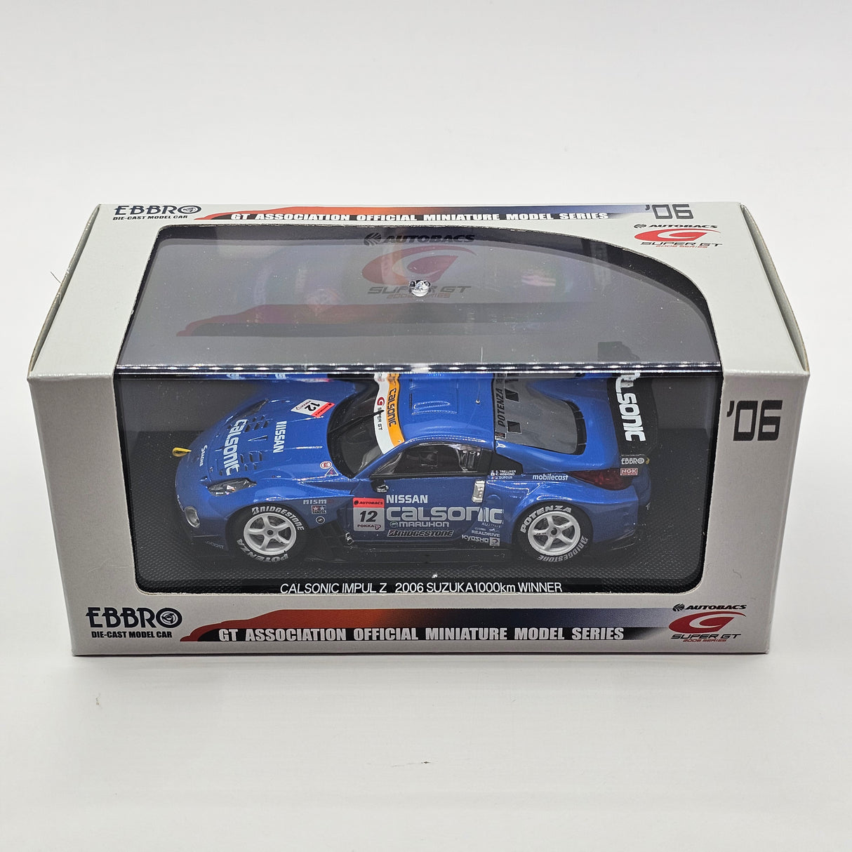 EBBRO Nissan Z #12 Calsonic Team Impul Super GT GT500 2006 1000KM Suzuka Winner 1/43 Scale