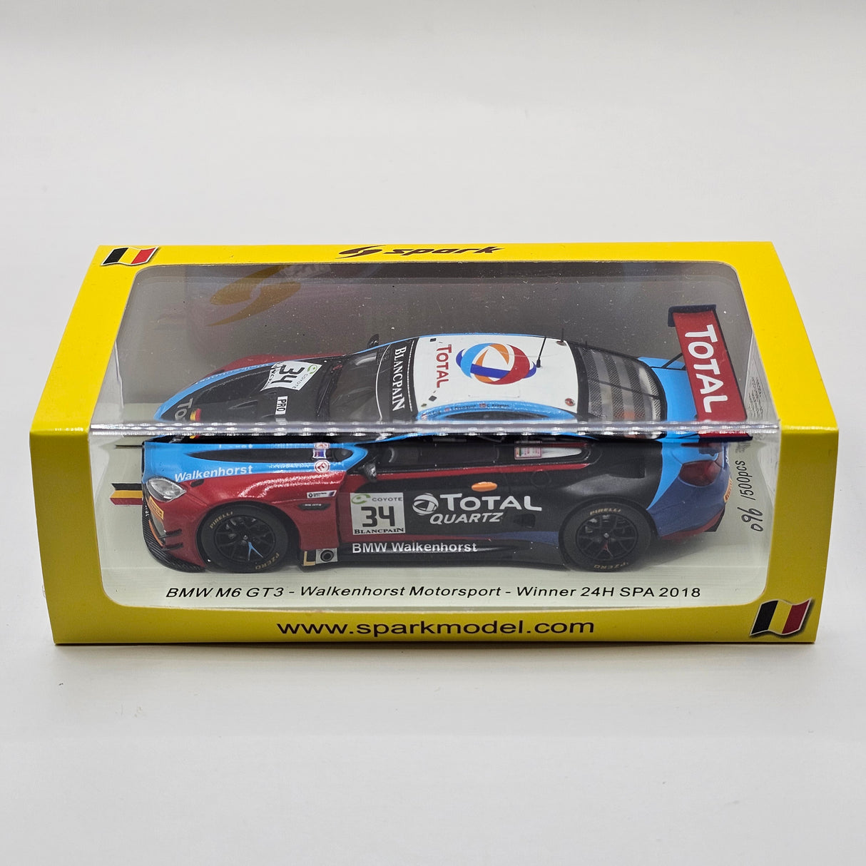Spark BMW M6 GT3 #34 Walkenhorst Motorsport Winner 24Hrs Spa 2018 1/43 Scale
