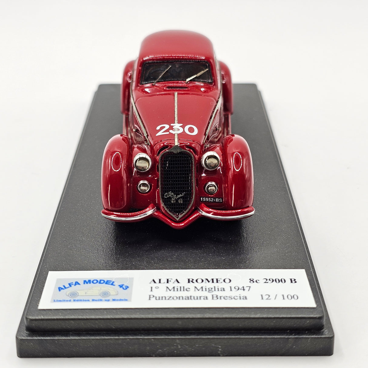 ALFAMODEL Alfa Romeo 8C 2900B #230 Winner Mille Miglia 1947 1/43 Scale