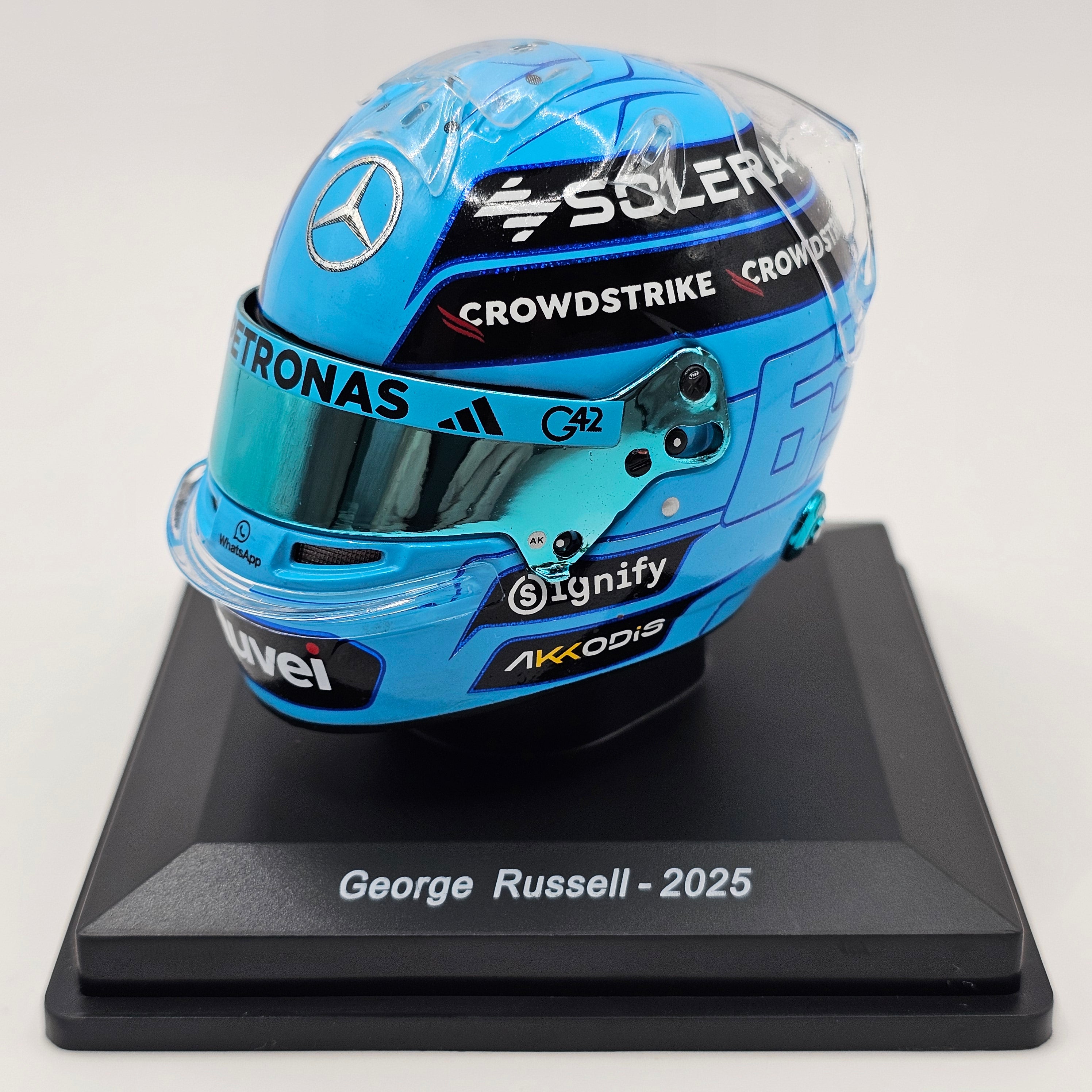 Mini Casque F1 Mercedes AMG Petronas 2025 à L'échelle 1/5 - Produit Officiel Spark, George Russell - 9