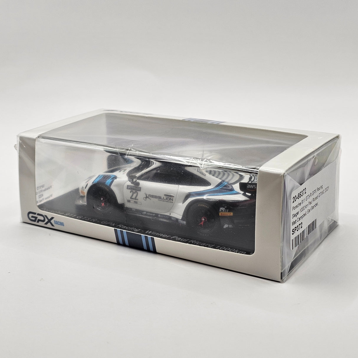 Spark Porsche 911 GT3R #22 GPX Martini Racing Winner Paul Ricard 1000KM 2021 1/43 Scale