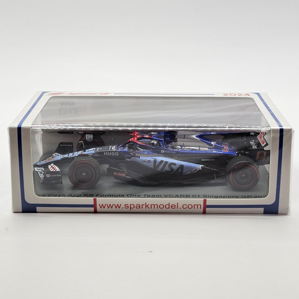 Spark Visa Cash App F1 Team VCARB 01 #3 Ricciardo Singapore F1 GP 2024 1/43 Scale