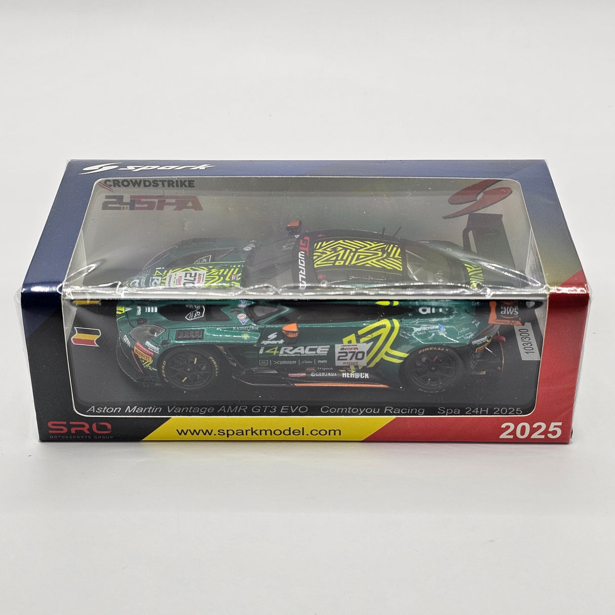 Spark Aston Martin Vantage AMR GT3 EVO #270 Comtoyou Racing 24Hrs Spa 2025 1/43 Scale