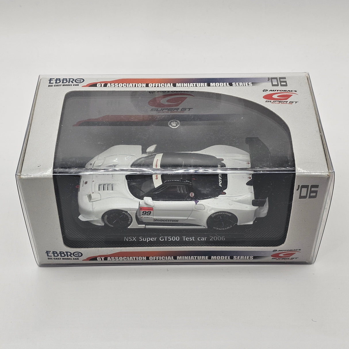 EBBRO Honda NSX GT500 #99 Honda Test Car Super GT 2006 1/43 Scale