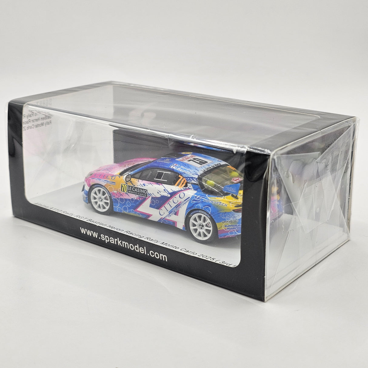 Spark Alpine A110 Rally RGT #70 Bastien Heron Racing Rally Monte Carlo 2025 1/43 Scale