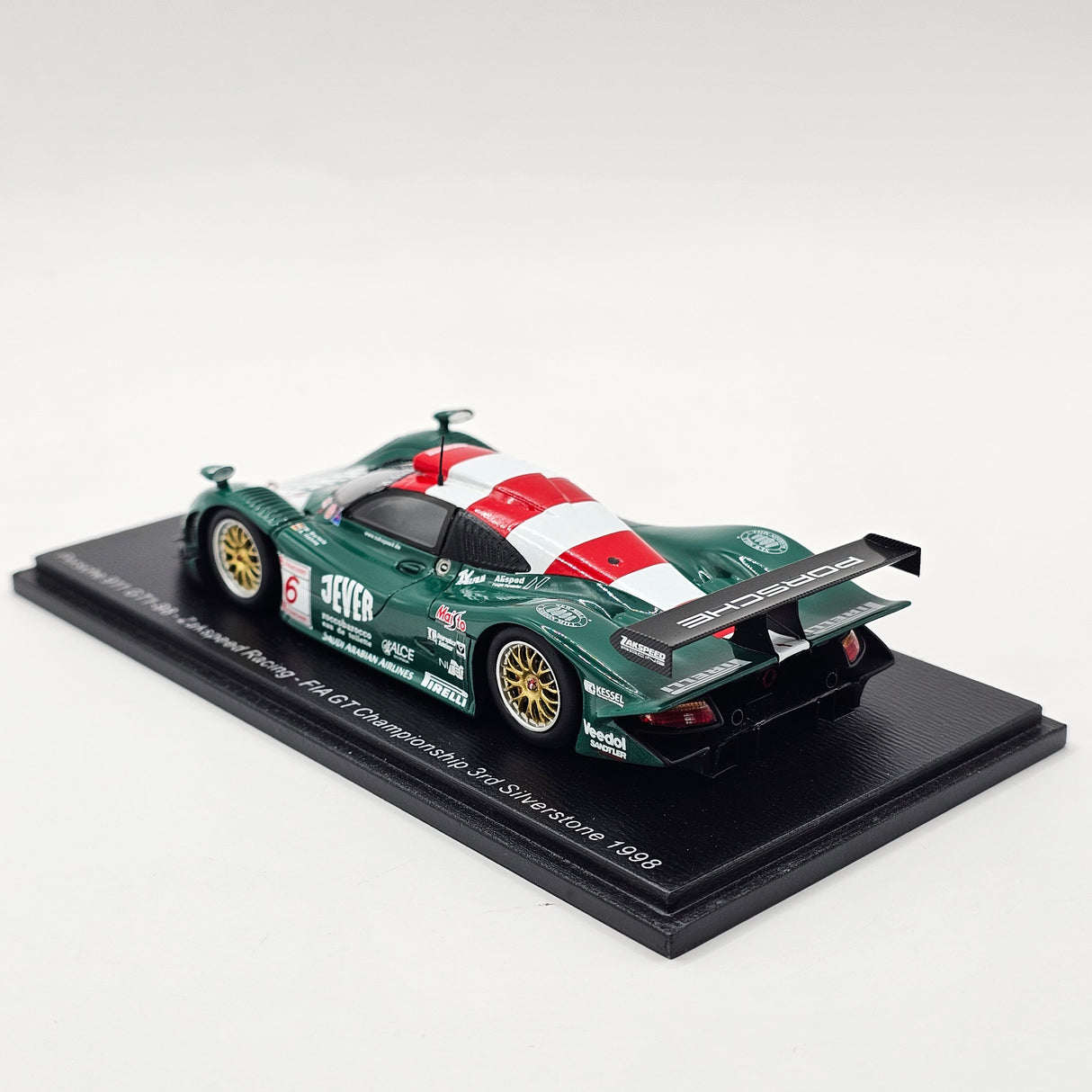 Spark Porsche 911 GT1 #6 Zakspeed Racing 3rd Silverstone 500KM 1998 1/43 Scale