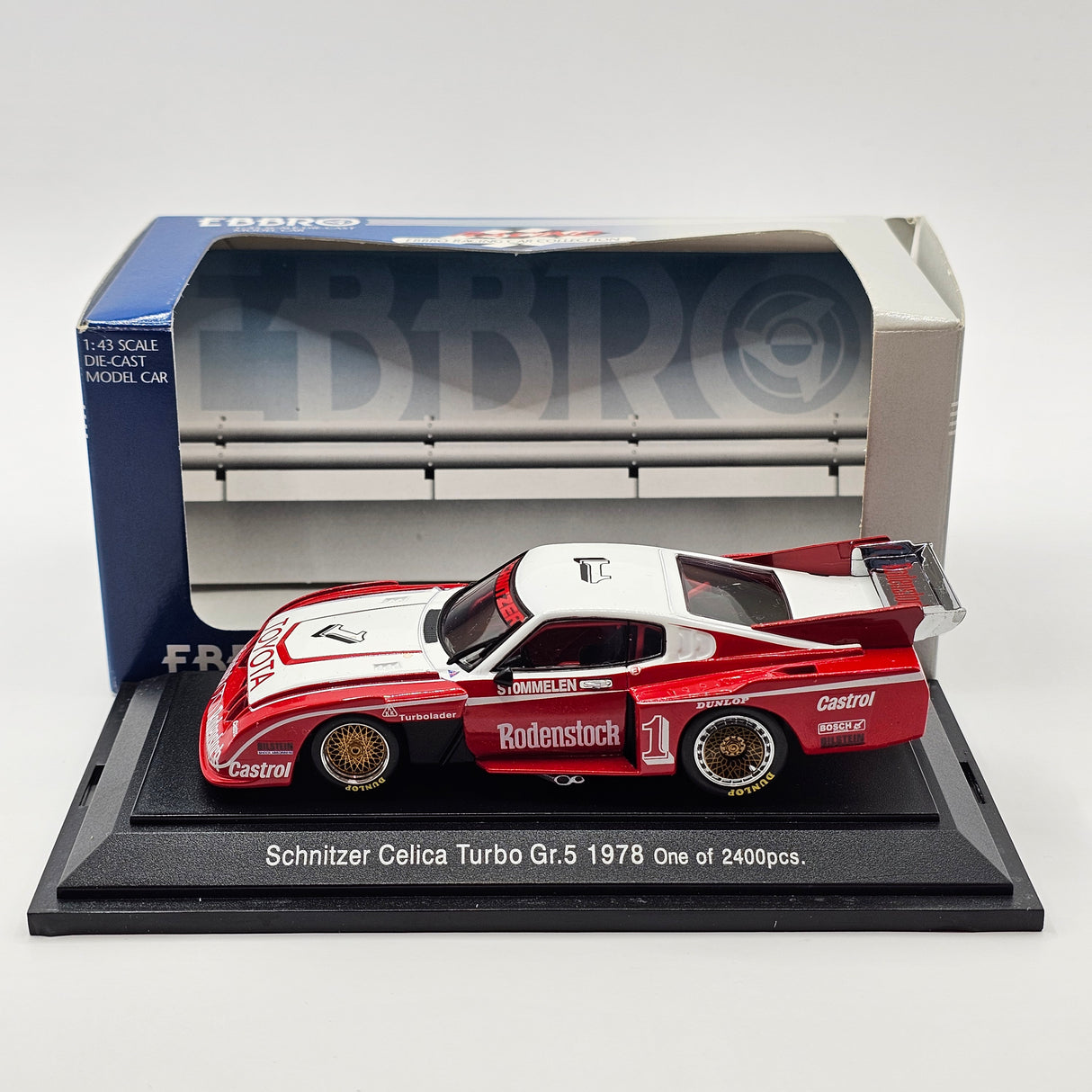 EBBRO Toyota Celica Liftback Turbo Gr.5 DRM #1 Schnitzer 1978 1/43 Scale