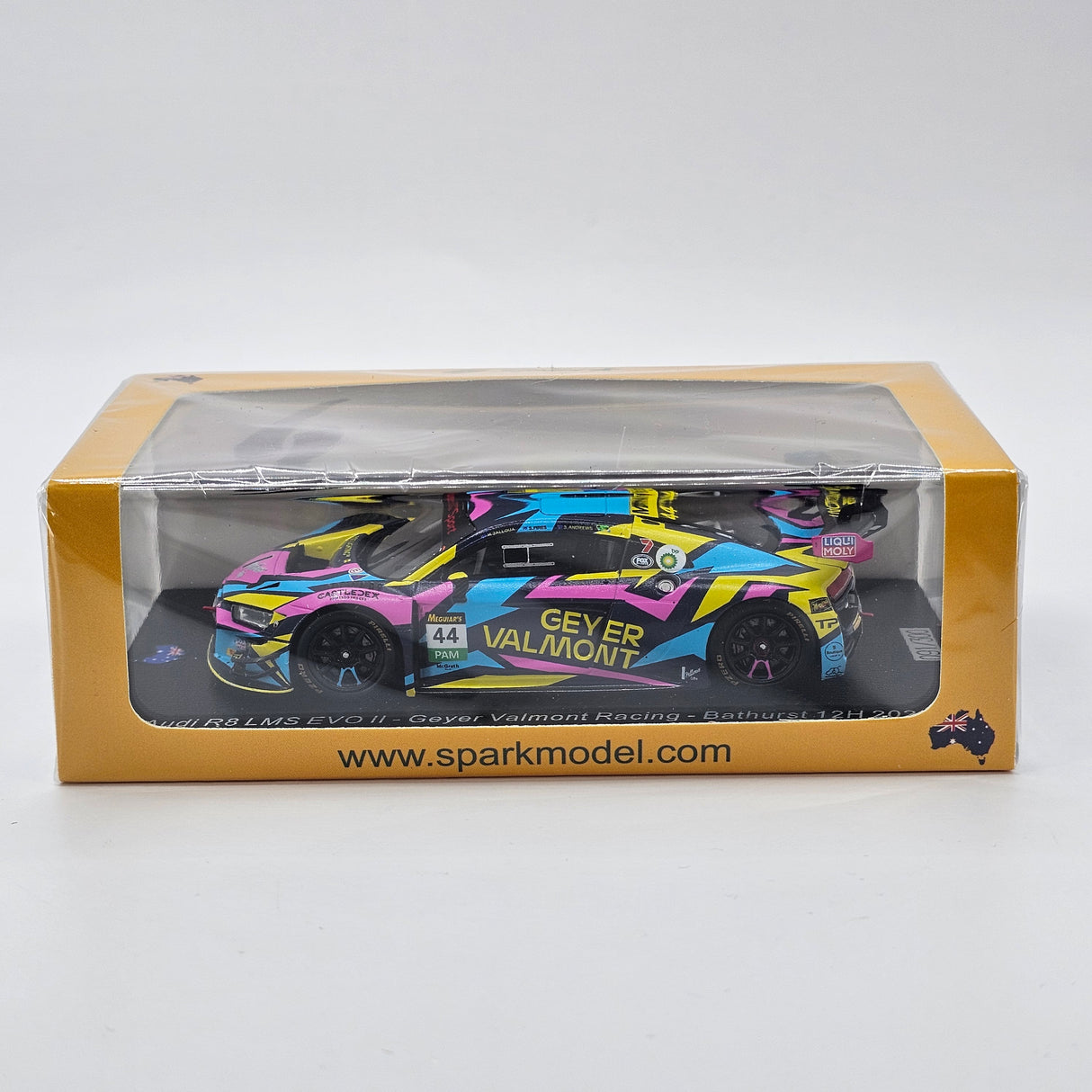 Spark Audi R8 LMS Evo II #44 Geyer Valmont Racing 12Hrs Bathurst 2025 1/43 Scale