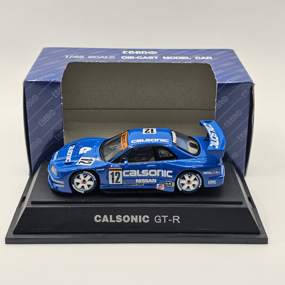 EBBRO Nissan Skyline GTR R34 #12 Calsonic Team Impul JGTC 1999 1/43 Scale