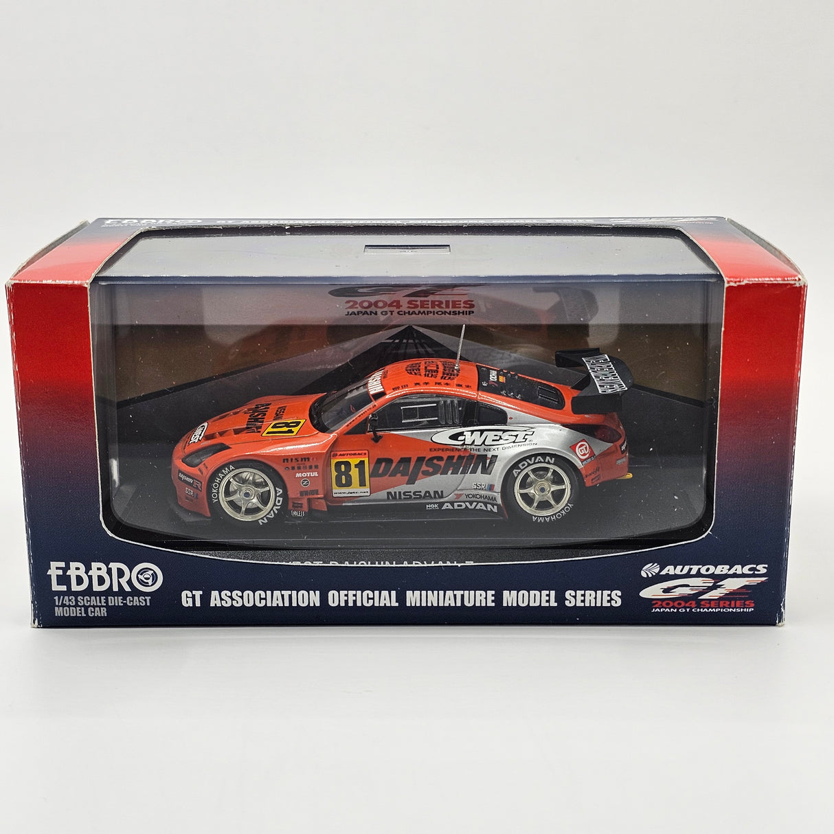 EBBRO Nissan Z #81 Team Daishin C-West Advan JGTC 2004 GT300 1/43 Scale