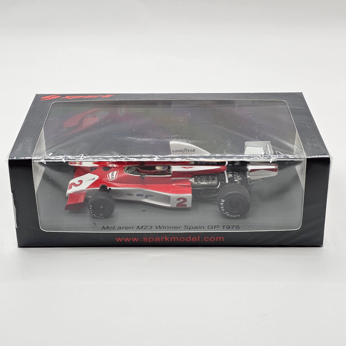 Spark McLaren M23 #2 Jochen Mass 1975 Spanish Formula 1 GP Winner 1/43 Scale