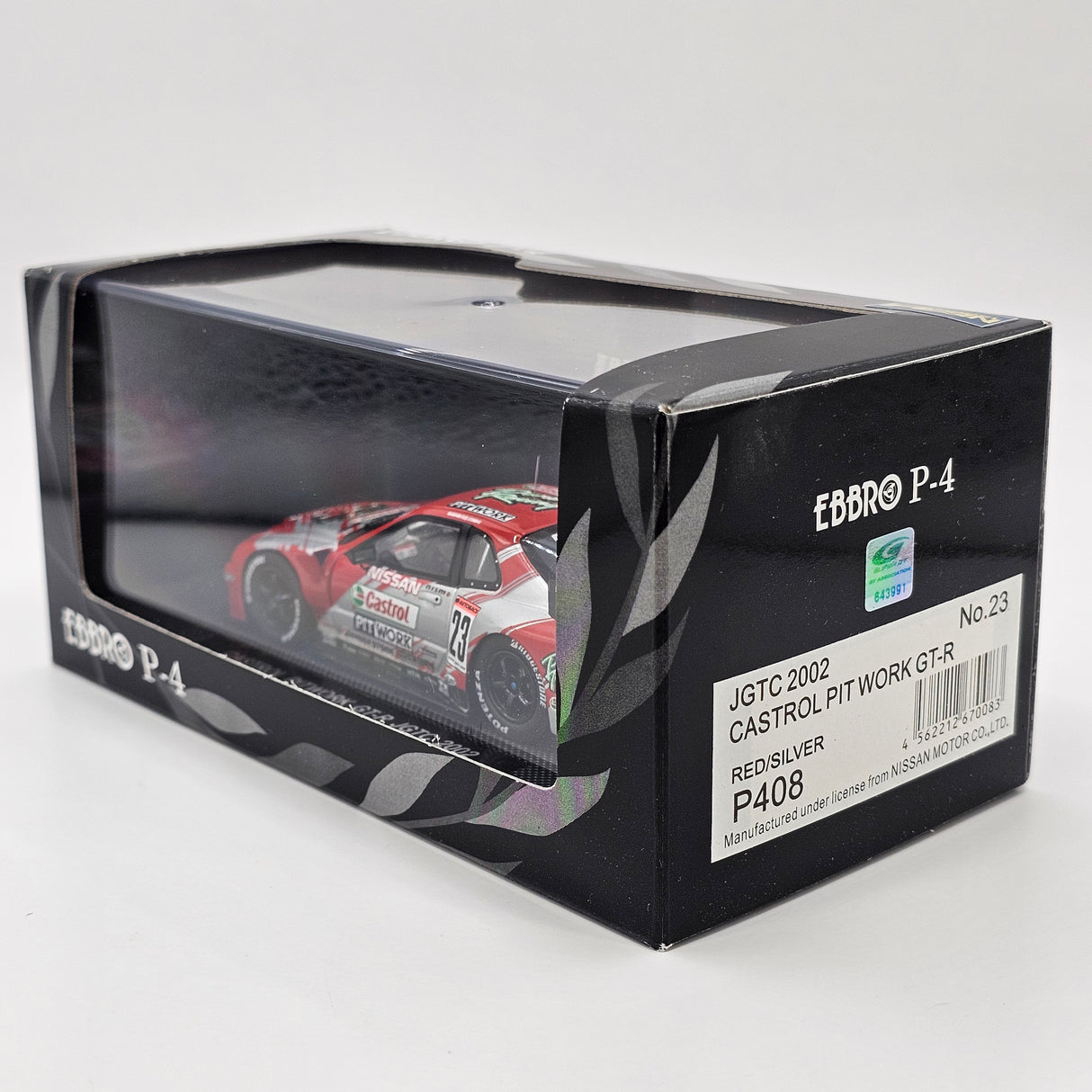 EBBRO P4 Nissan Skyline R34 GT-R #23 Castrol Pitwork JGTC GT500 2002 1/43 Scale