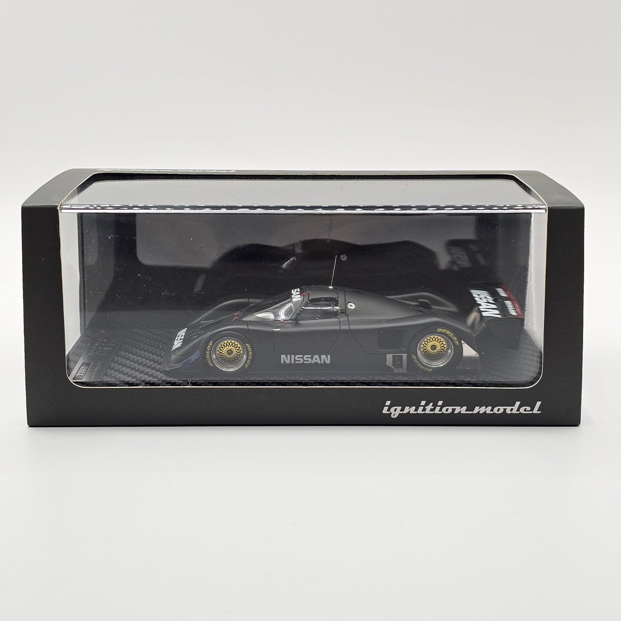 Ignition Model Nissan R90CK 1990 Test Car Black 1/43 Scale - Damaged Wing