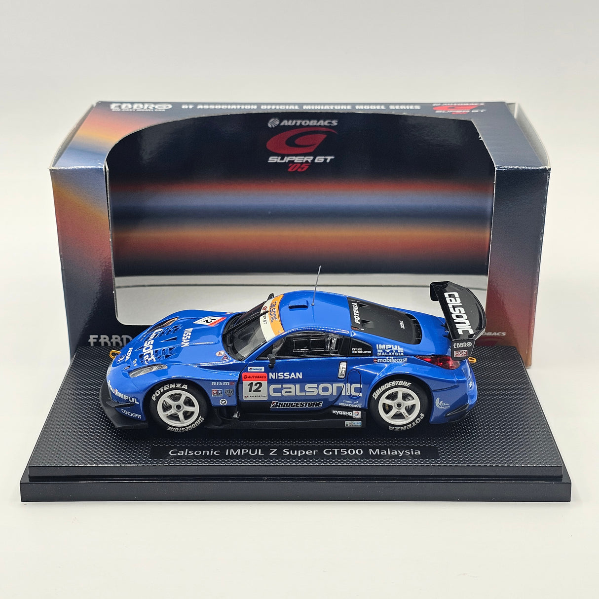 EBBRO Nissan Z #12 Calsonic Impul Super GT GT500 2005 Malaysia 1/43 Scale