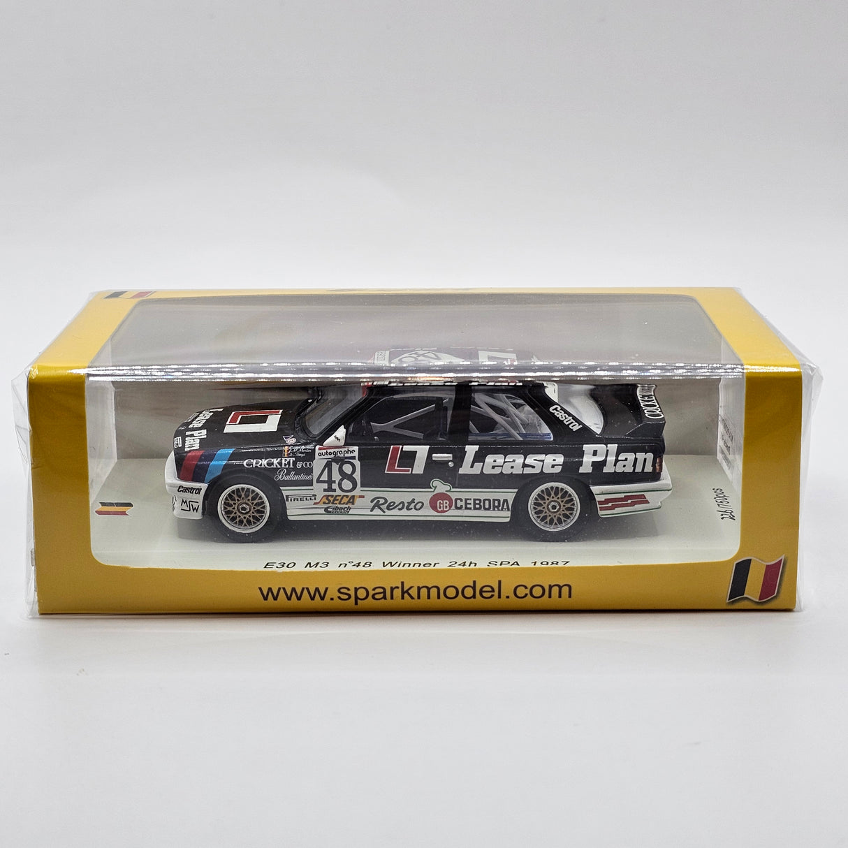 Spark BMW M3 E30 #48 Waterloo Motors 24Hrs Spa Winner 1987 1/43 Scale