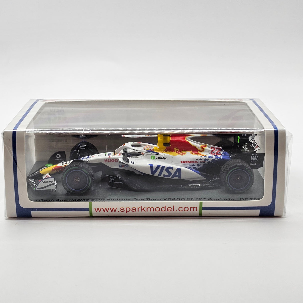 Spark Racing Bulls Honda RBPT VCARB 02 #22 Yuki Tsunoda 12th Australian GP 2025 1/43 Scale