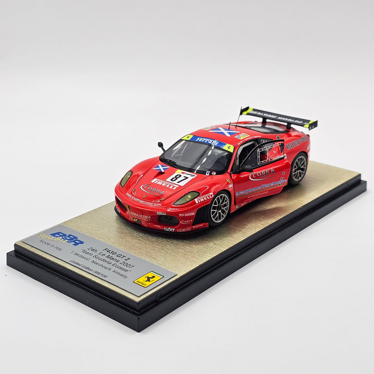 BBR Ferrari F430 GT2 #87 Scuderia Ecosse 24Hrs Le Mans 2007 1/43 Scale