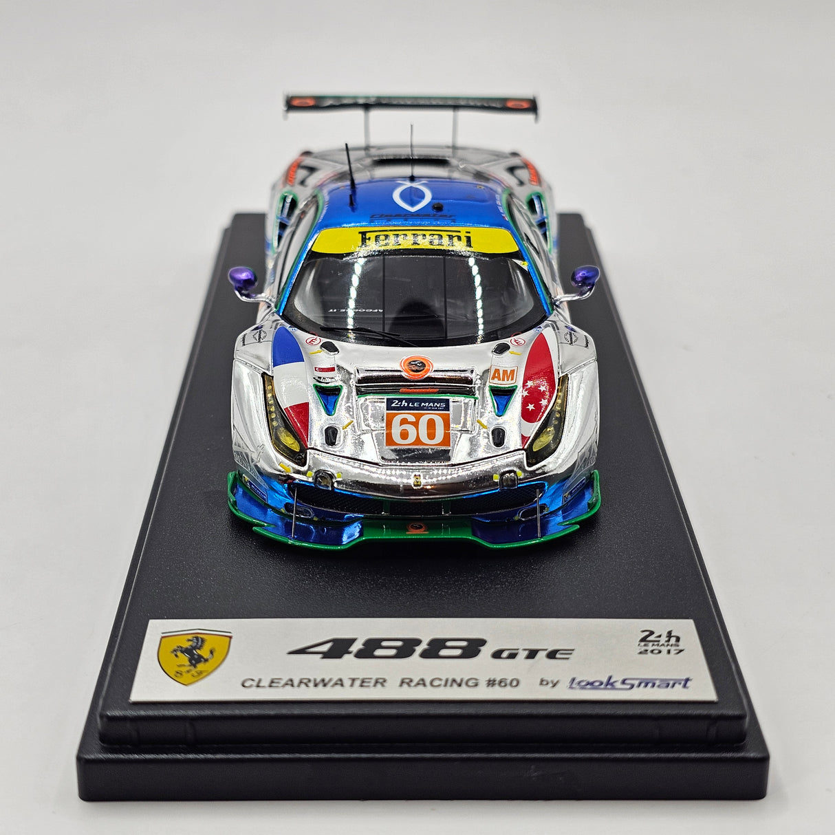 Looksmart Ferrari 488 GTE #60 Clearwater Racing 24Hrs Le Mans 2017 1/43 Scale