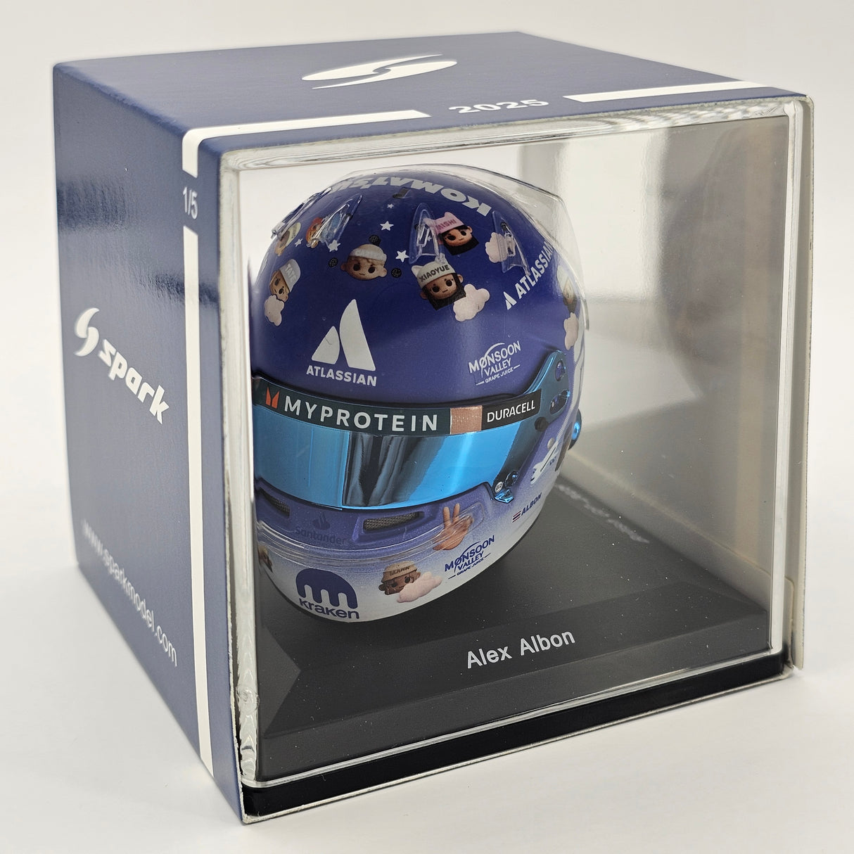 Spark Alexander Albon Williams Racing British F1 GP 2025 Helmet 1/5 Scale