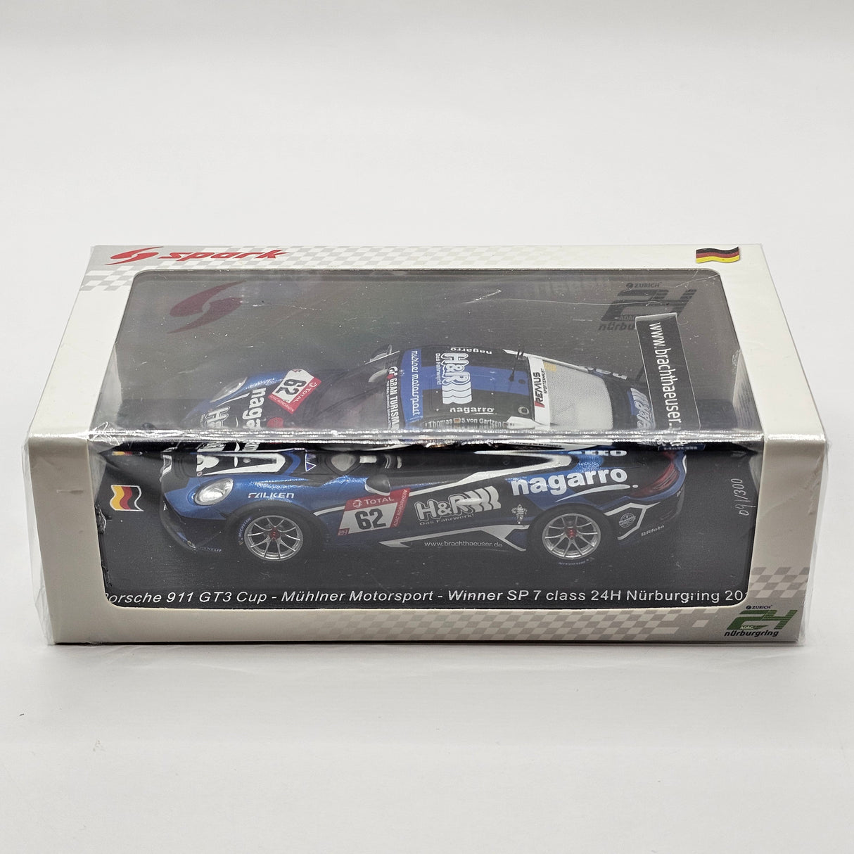 Spark Porsche 911 GT3 Cup #62 Mühlner Motorsport 24Hrs Nurburgring 2019 1/43 Scale