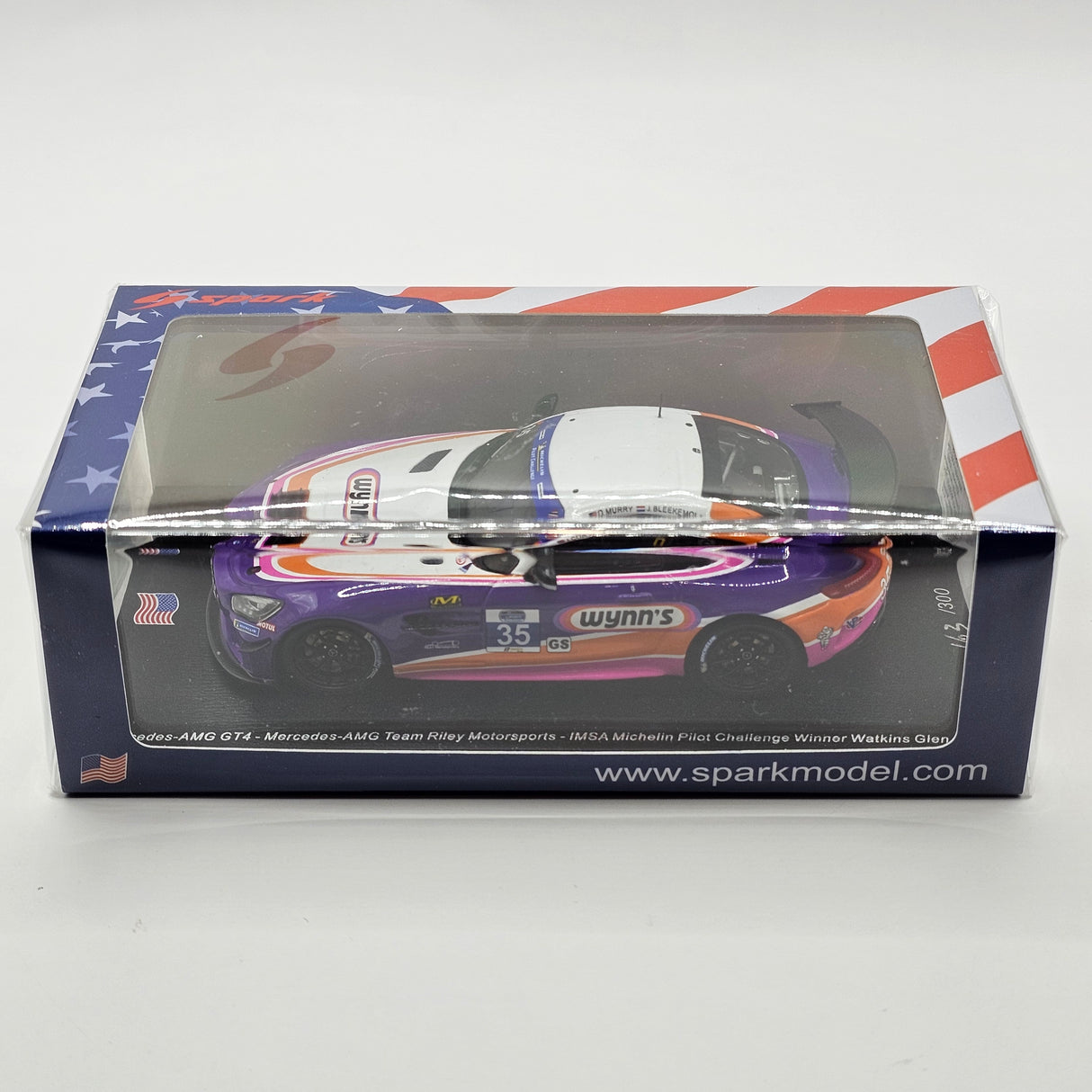 Spark Mercedes AMG GT4 #35 Riley Motorsports Pilot Challenge Winner 2019 1/43 Scale