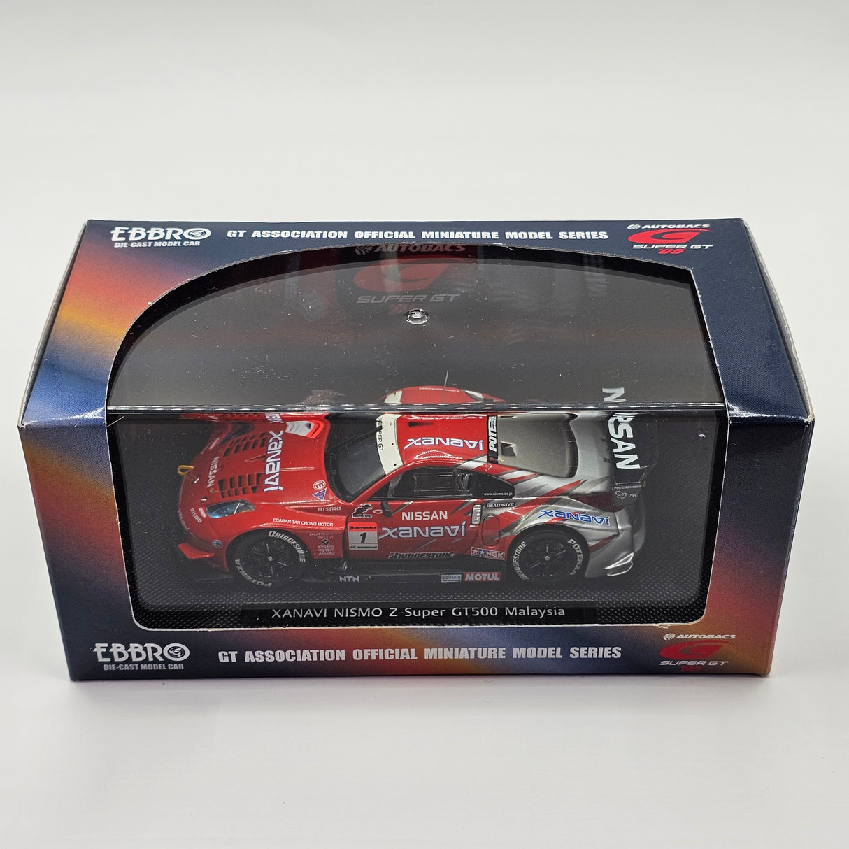 EBBRO Nissan Z #1 Xanavi Nismo Super GT GT500 2005 Malaysia Rd 1/43 Scale