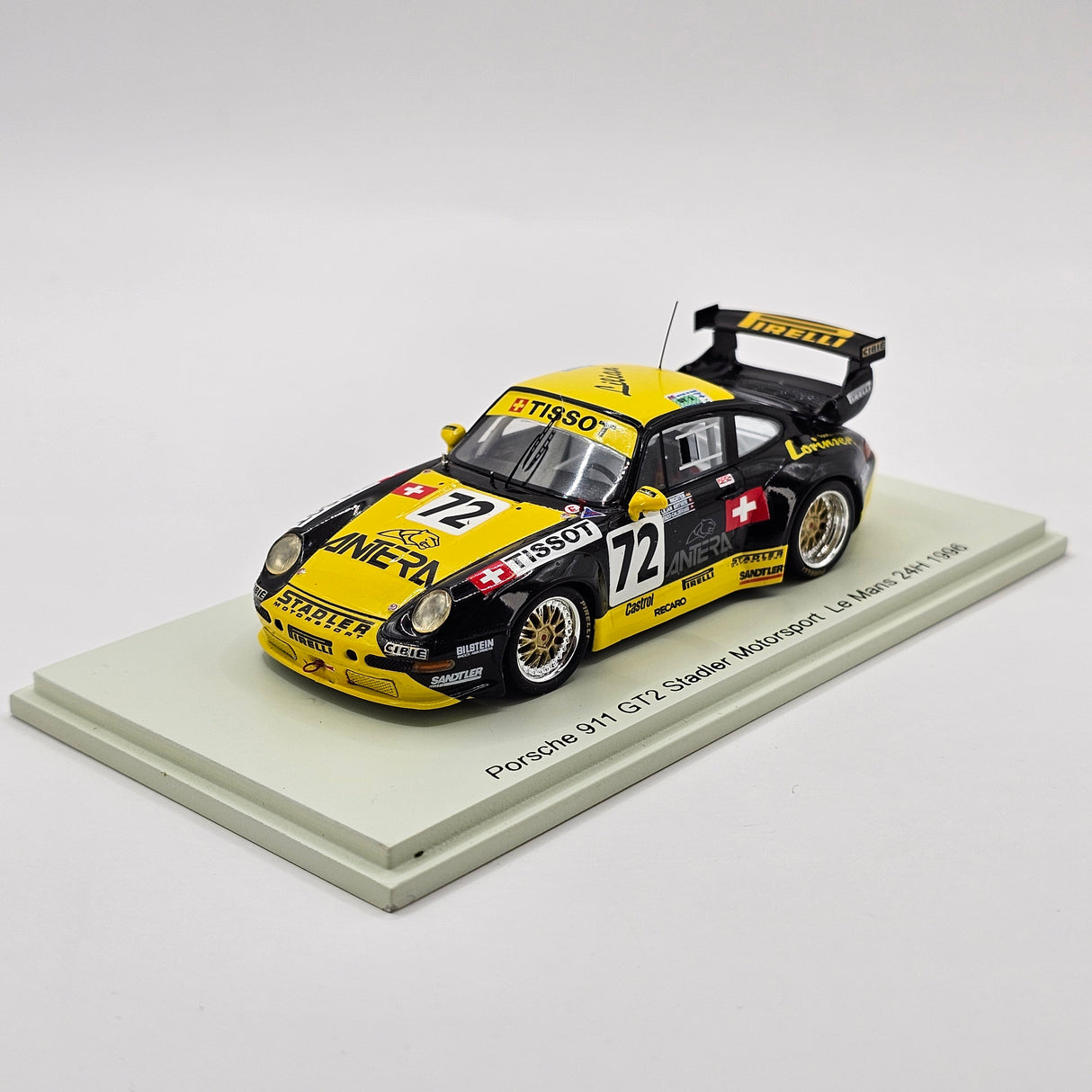 Spark Porsche 911 GT2 #72 Stadler Motorsport 24Hrs Le Mans 1996 1/43 Scale S5523