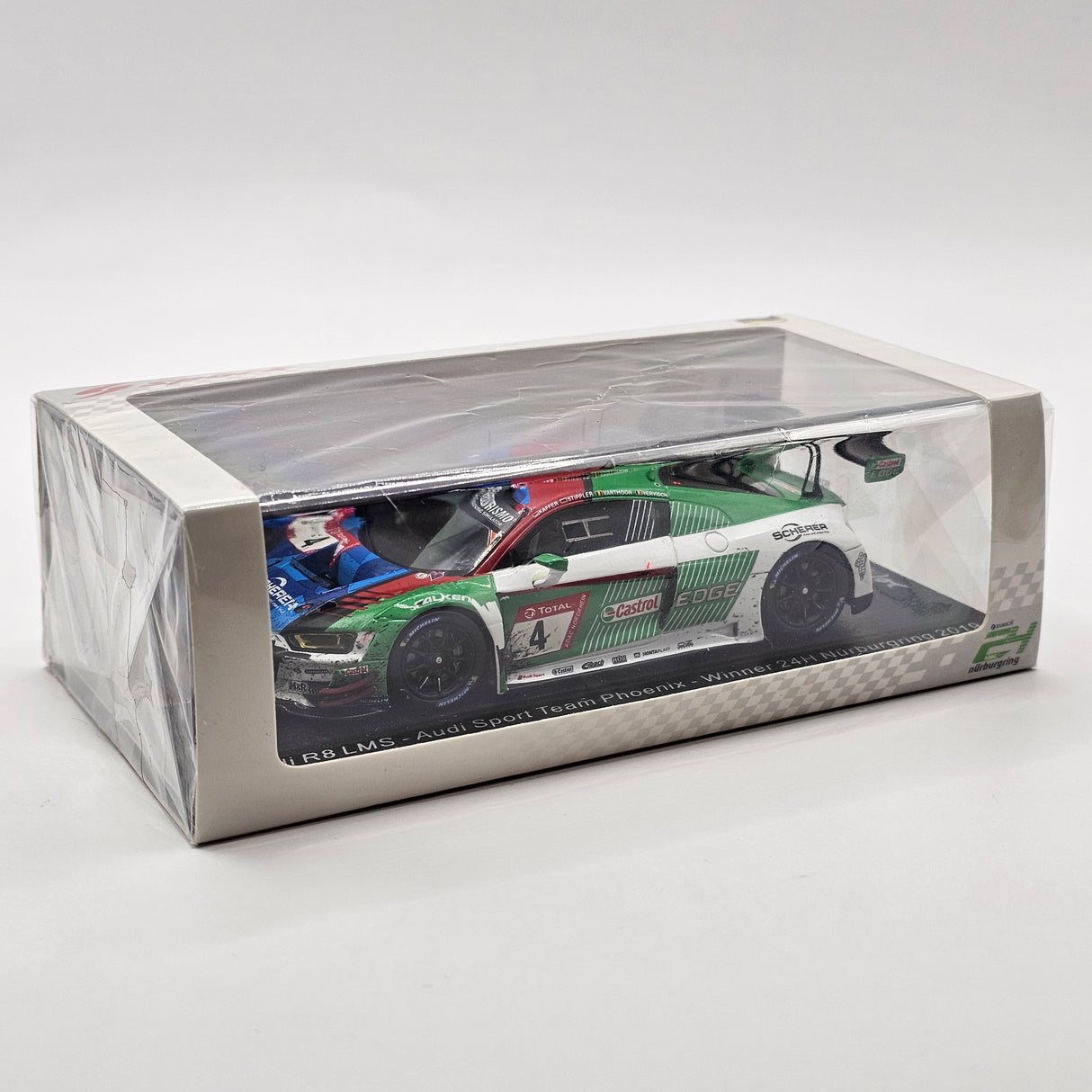 Spark Audi R8 LMS #4 Team Phoenix Winner 24Hrs Nurburgring 2019 Weathered 1/43 Scale