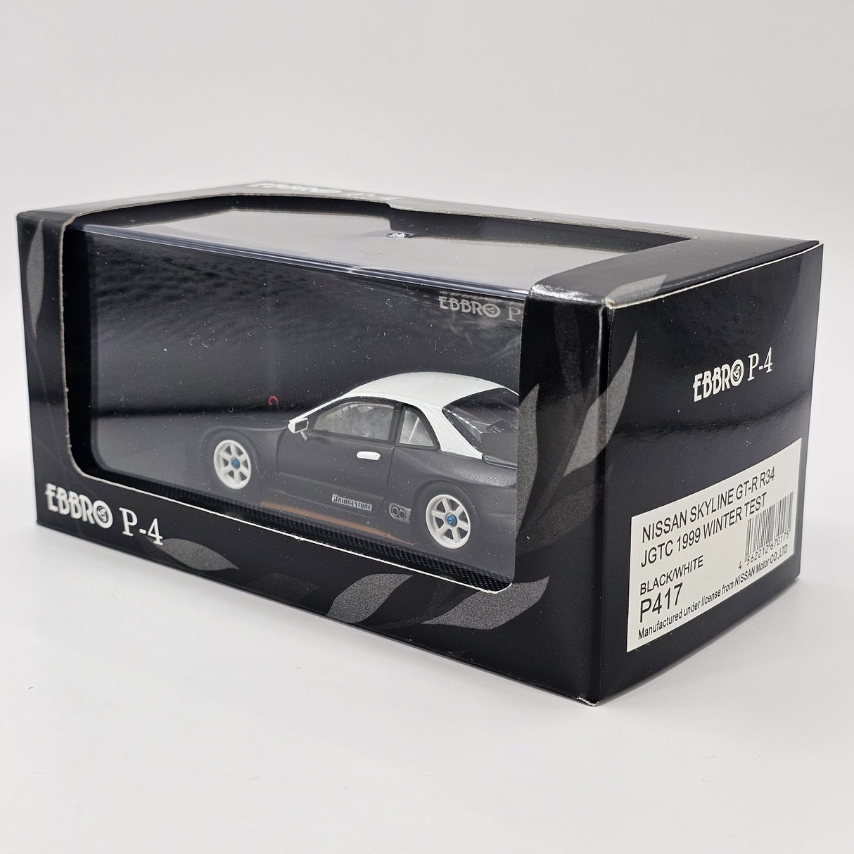 EBBRO P4 Nissan Skyline R34 GT-R NISMO JGTC GT500 1999 Test Car 1/43 Scale