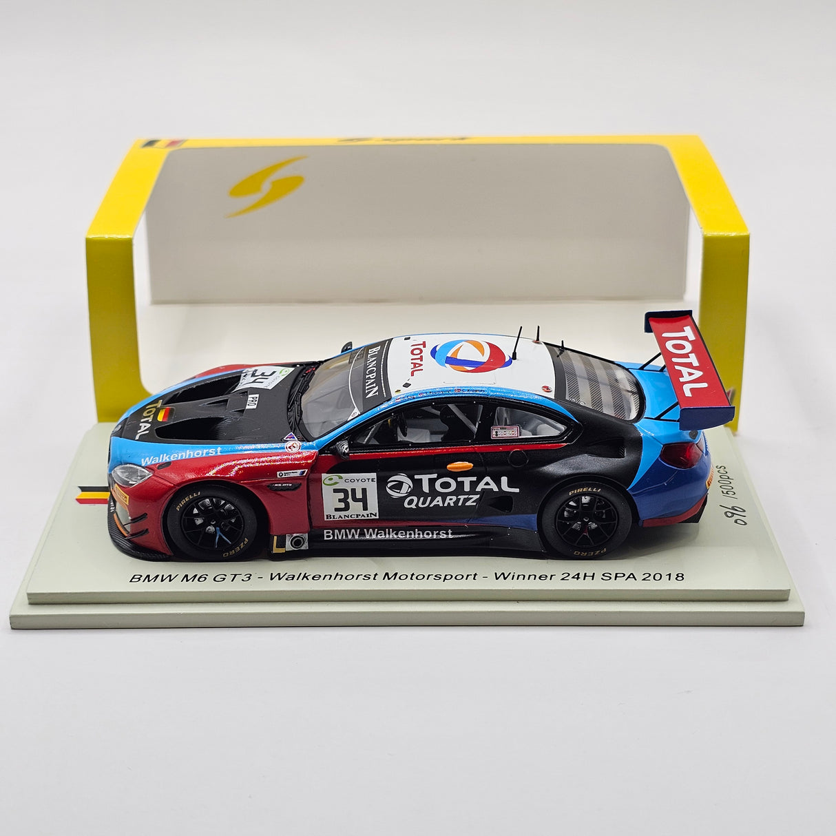Spark BMW M6 GT3 #34 Walkenhorst Motorsport Winner 24Hrs Spa 2018 1/43 Scale