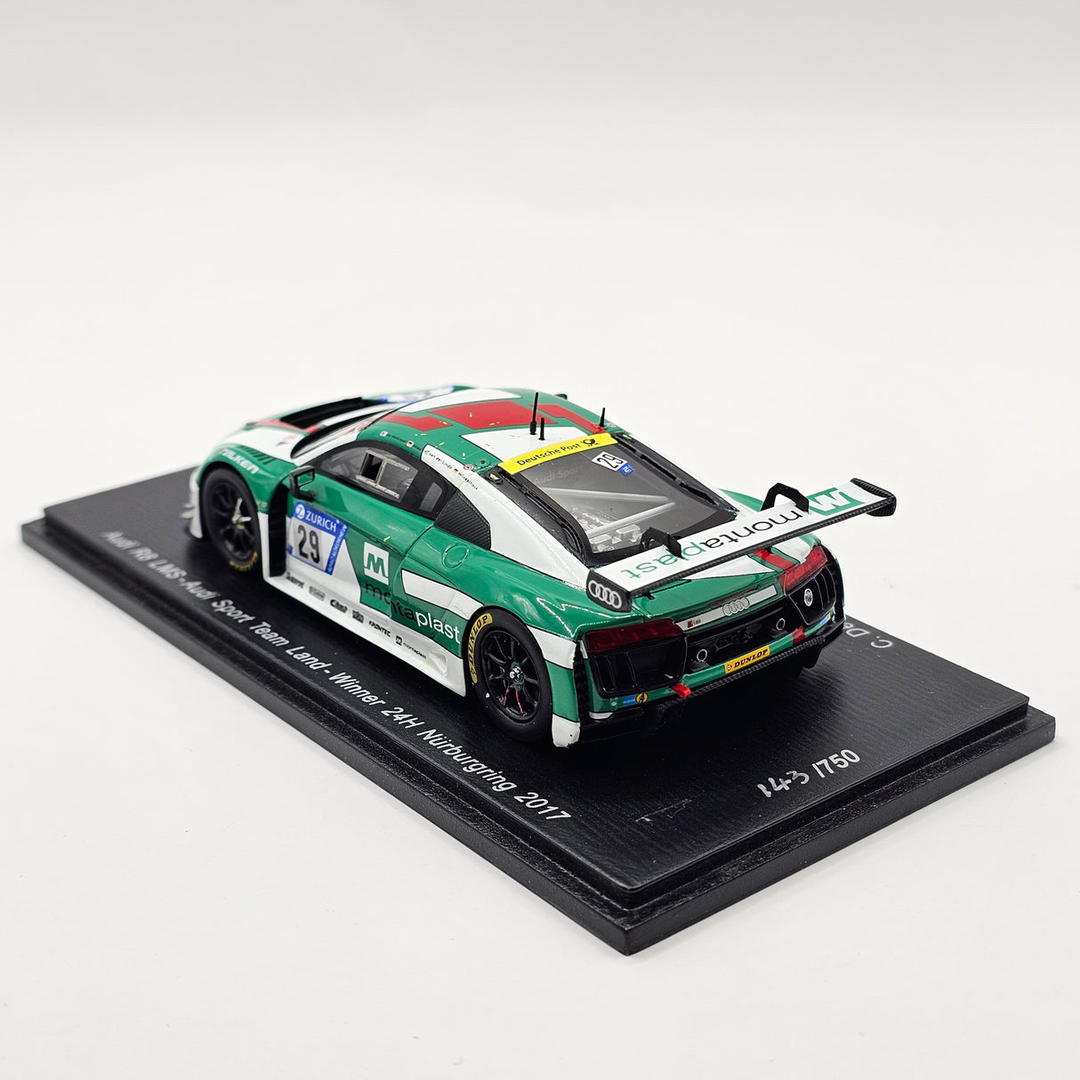 Spark Audi R8 LMS #29 Audi Sport Team Land Winner 24Hrs Nurburgring 2017 1/43 Scale