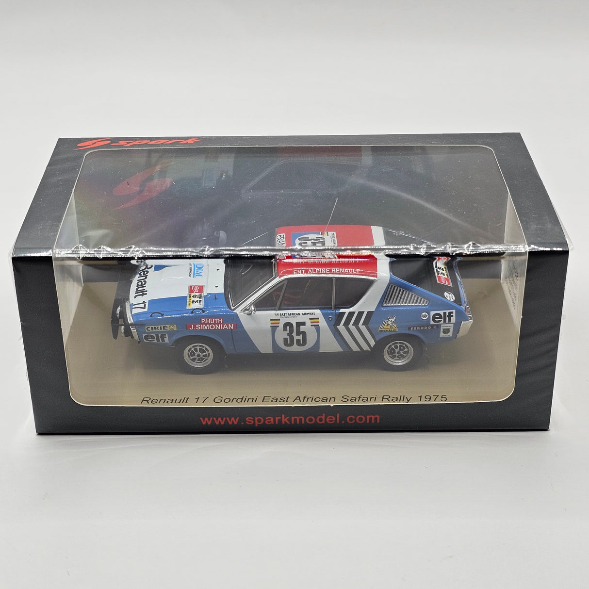 Spark Renault 17 #35 Rallye East African Safari 1975 1/43 Scale - Decal Error