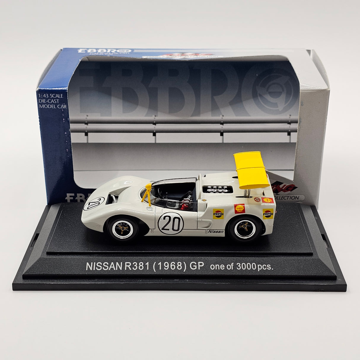 EBBRO Nissan R381 #20 Nissan Motor Co. 1968 Japan Grand Prix (GP race) 1/43 Scale