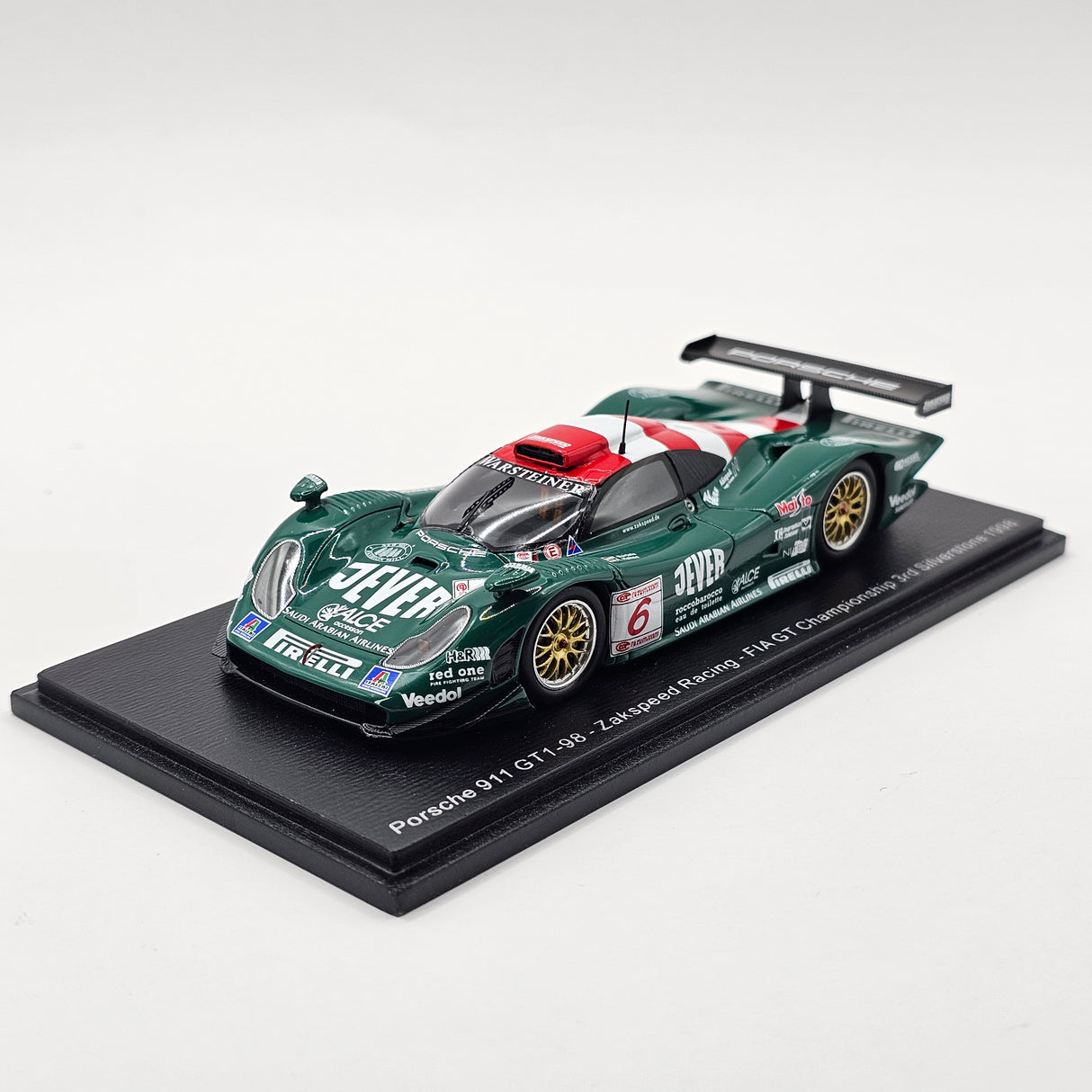 Spark Porsche 911 GT1 #6 Zakspeed Racing 3rd Silverstone 500KM 1998 1/43 Scale