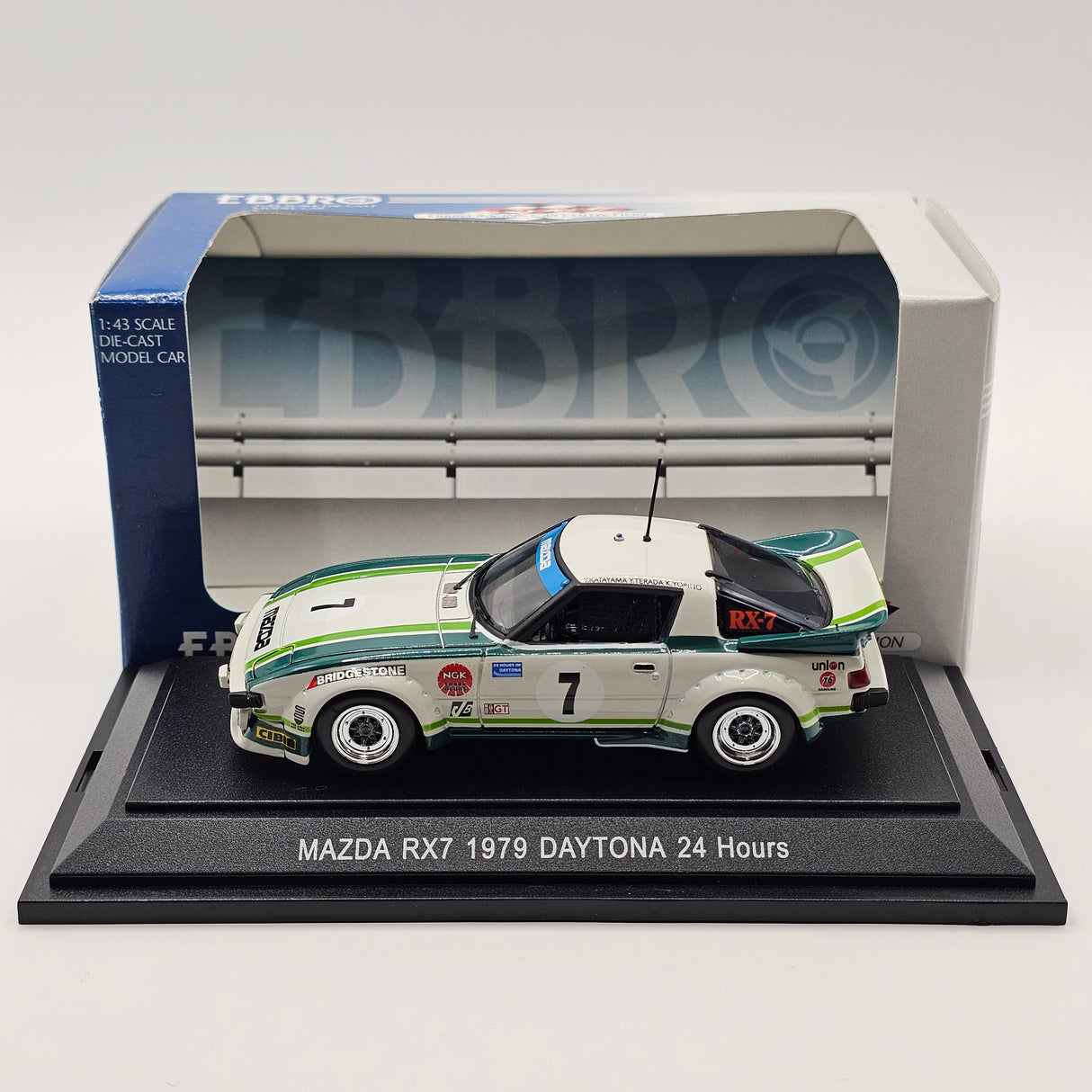 EBBRO Mazda RX-7 Savanna #7 Mazda Technical Daytona 24Hrs 1979 GTU Class Winner 1/43 Scale