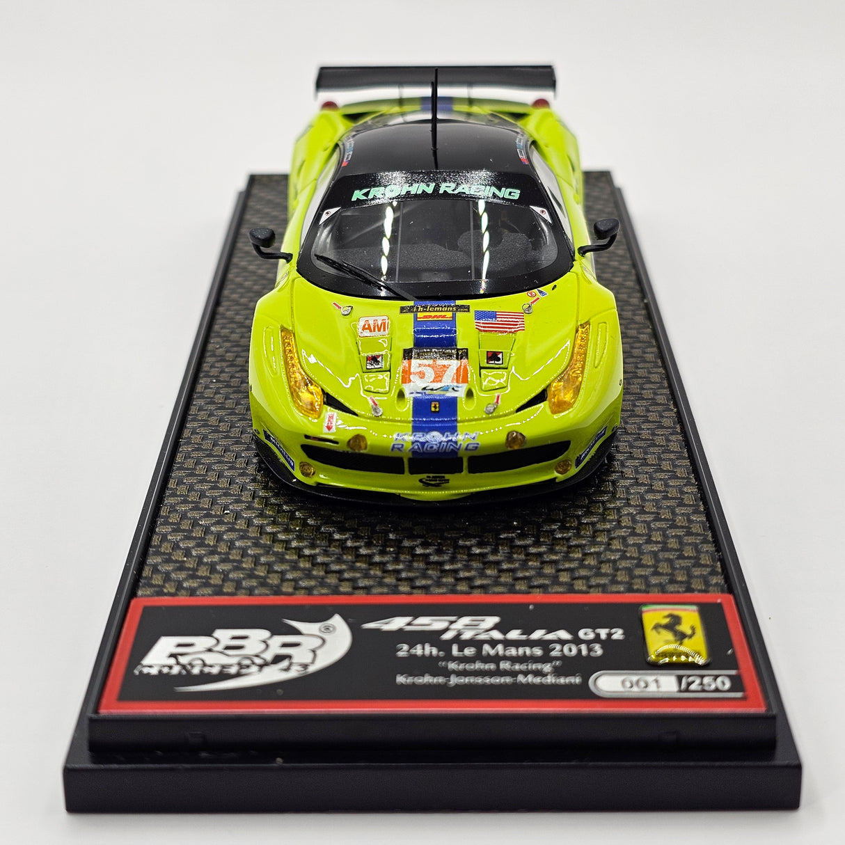 BBR Concept 43 Ferrari 458 Italia GT2 #57 Krohn Racing 24Hrs Le Mans 2013 1/43 Scale