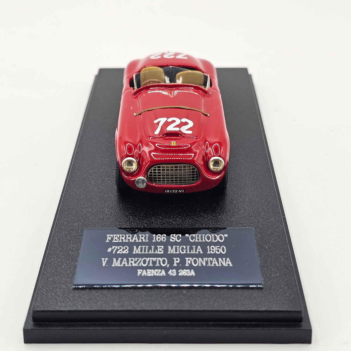Faenza 43 Ferrari 166 Spyder Corsa #722 Marzotto/Fontana Mille Miglia 1950 1/43 Scale