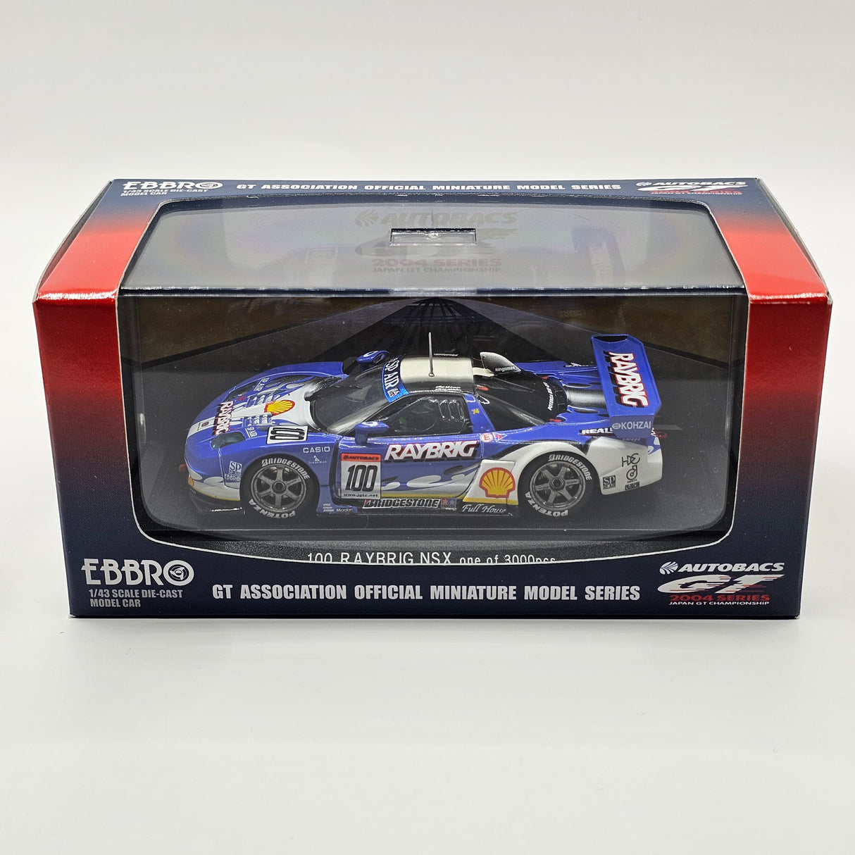 EBBRO Honda NSX #100 Raybrig Kunimitsu JGTC GT500 2004 1/43 Scale