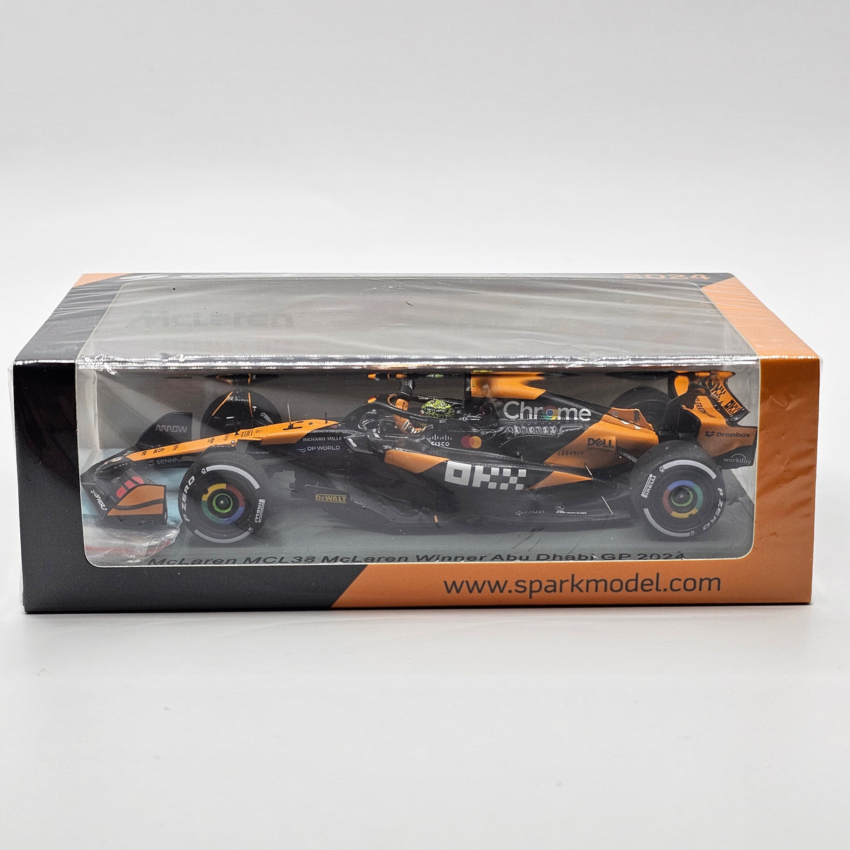 Spark McLaren MCL38 #4 Lando Norris Abu Dhabi F1 GP Winner 2024 1/43 Scale S9568