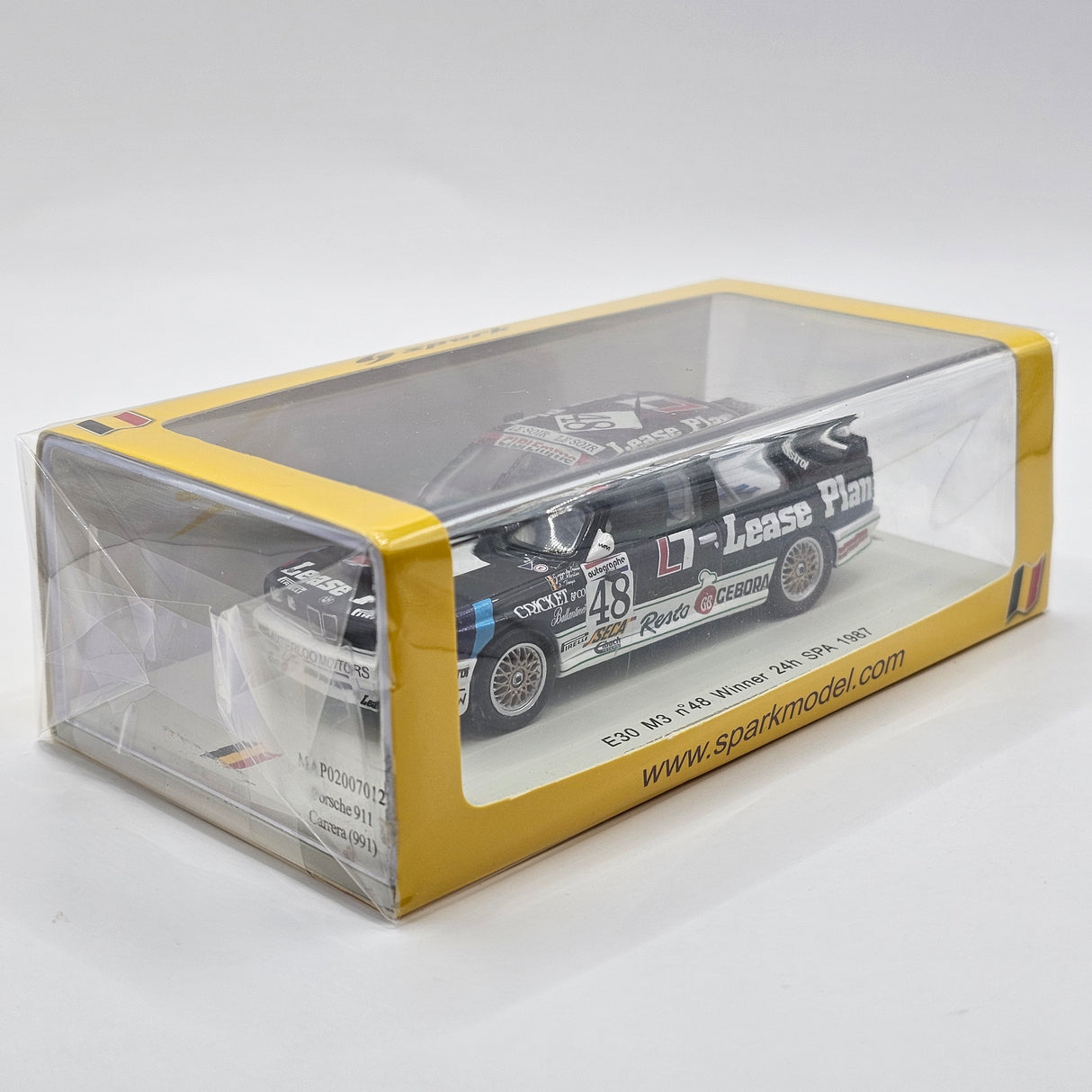 Spark BMW M3 E30 #48 Waterloo Motors 24Hrs Spa Winner 1987 1/43 Scale