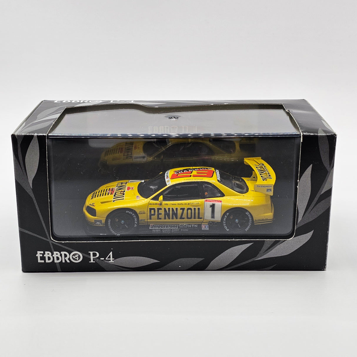 EBBRO P4 Nissan Skyline R34 GT-R #1 Pennzoil JGTC GT500 1999 Champions 1/43 Scale
