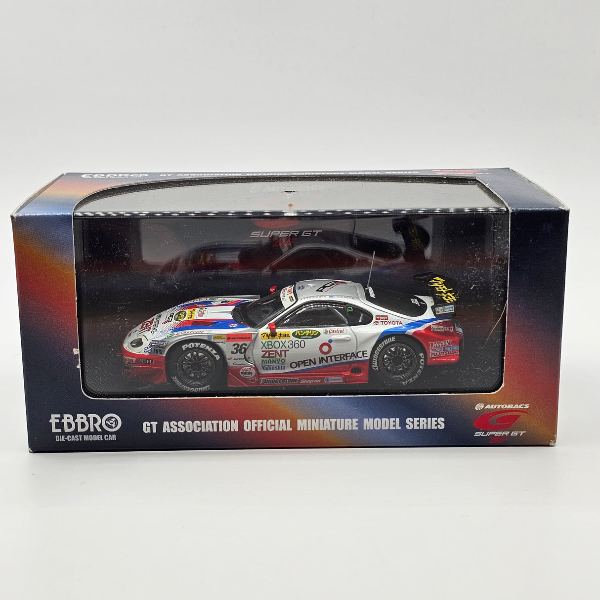 EBBRO Toyota Supra #36 Open Interface Tom's Super GT GT500 2005 1/43 Scale