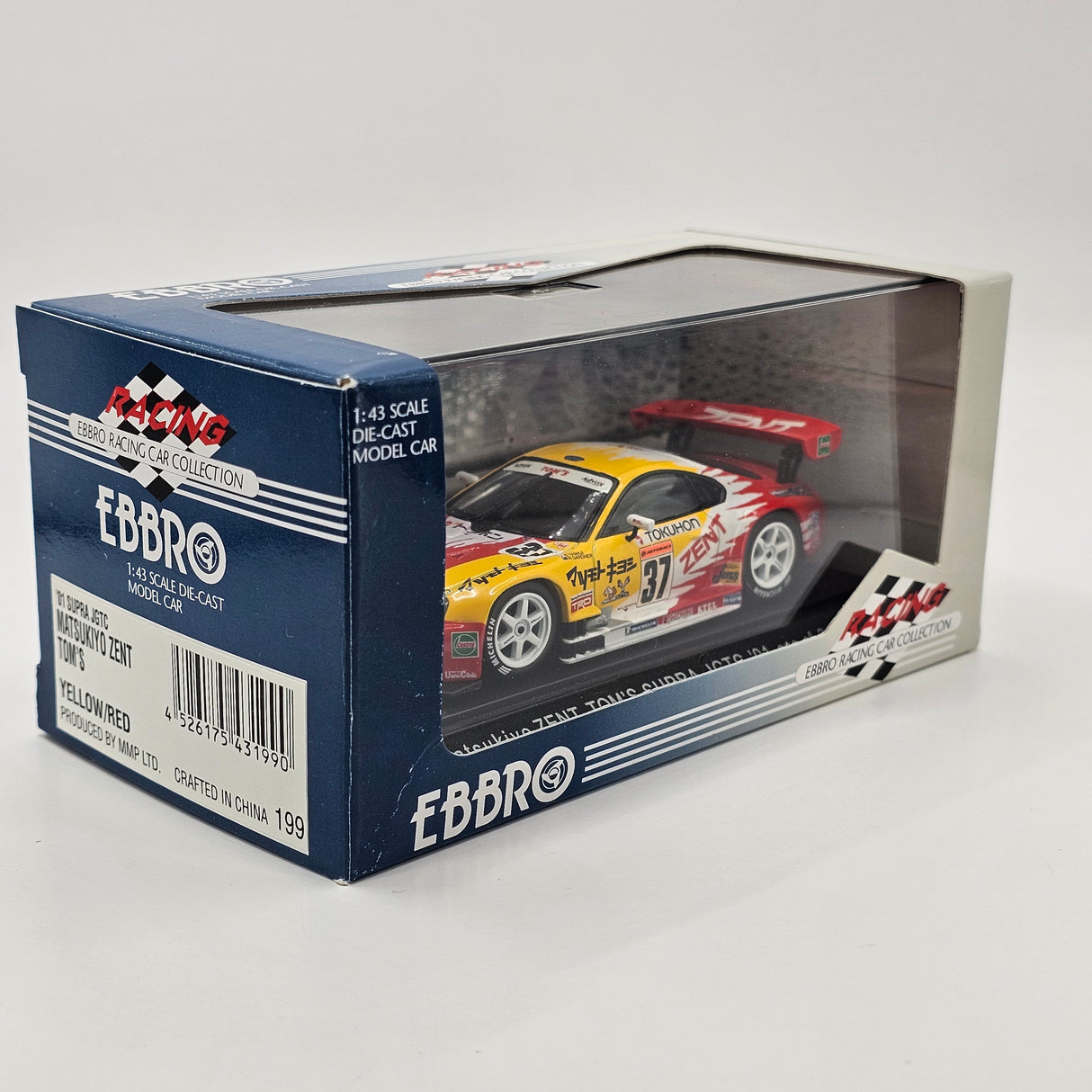 EBBRO Toyota Supra GT500 #37 Zent Toyota Team TOM'S JGTC 2001 1/43 Scale