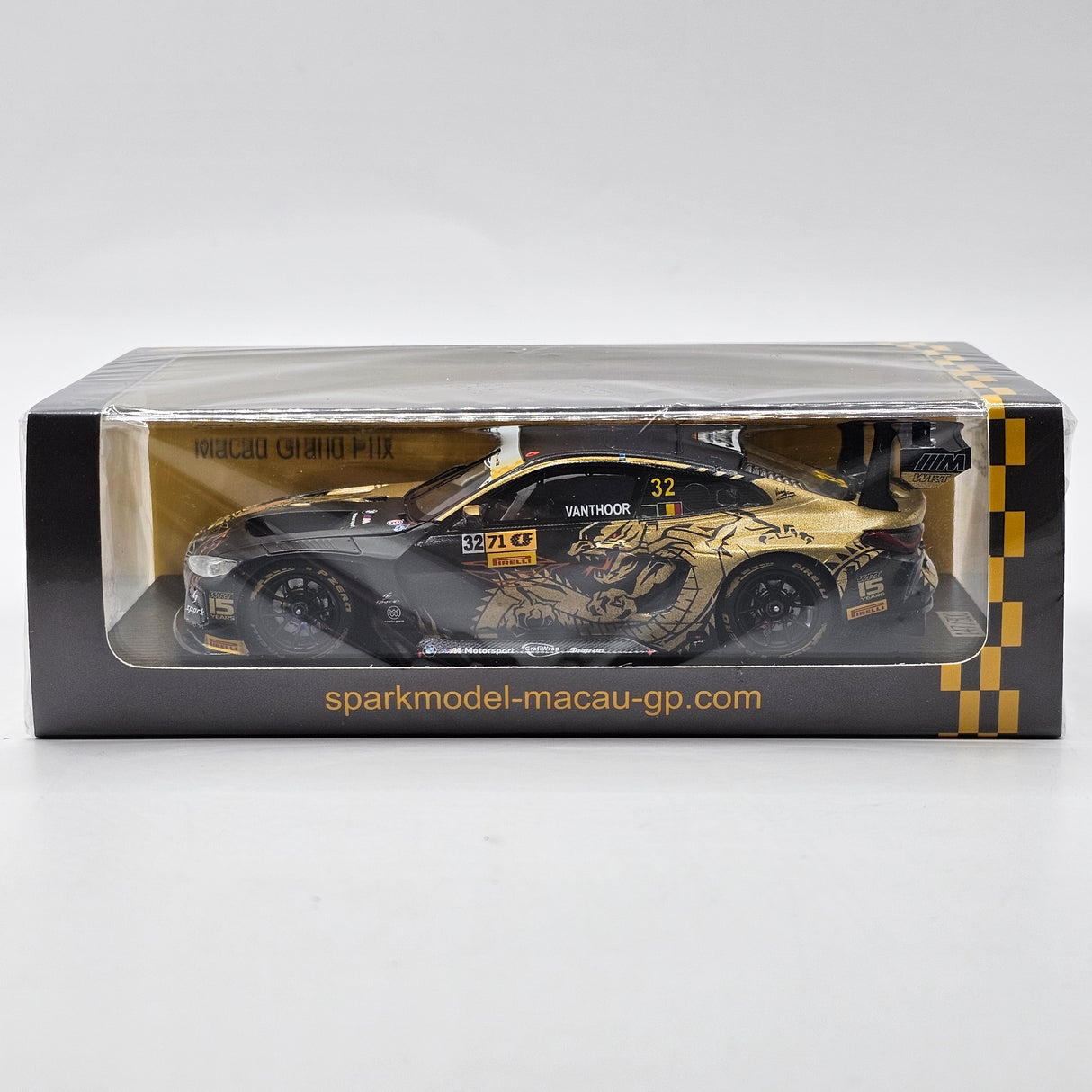 Spark BMW M4 GT3 #32 Team WRT Vanthoor FIA GT Macau 2024 1/43 Scale