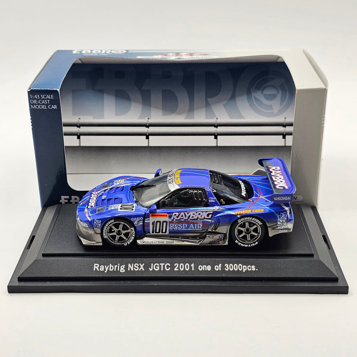EBBRO Honda NSX #100 Raybrig Team Kunimitsu JGTC GT500 2001 1/43 Scale