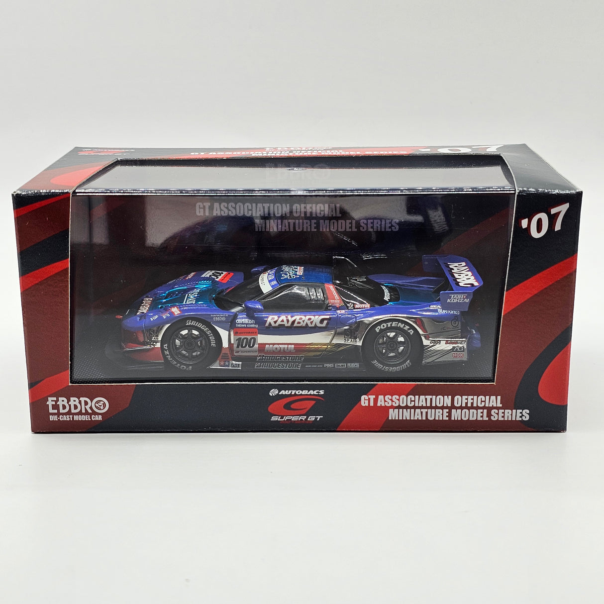 EBBRO Honda NSX GT500 #100 Raybrig Team Kunimitsu Super GT 2007 1/43 Scale